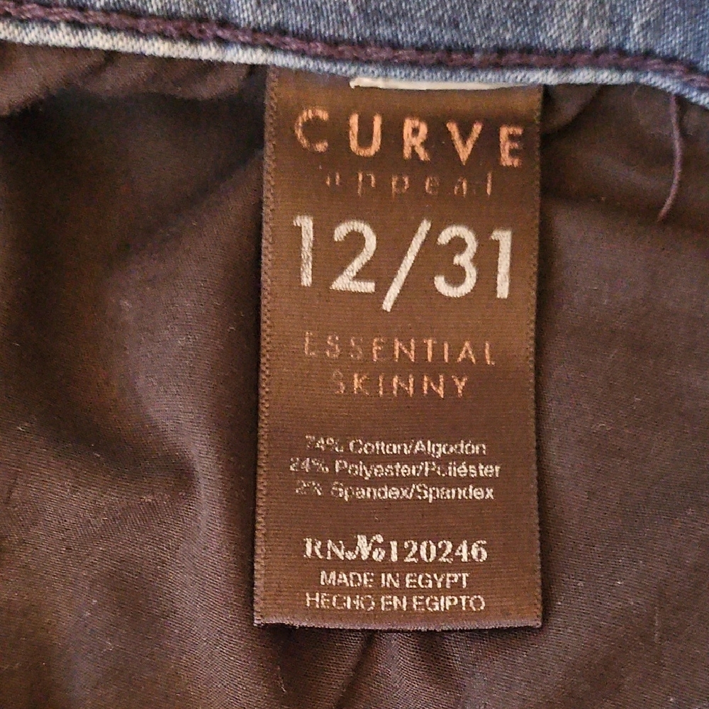 Curve Appeal Essential Skinny Medium Wash Jeans- 12/31 - Picture 6 of 9